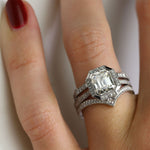 Claudia 2.03ct Emerald Cut Halo Engagement Ring
