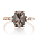 Degraw 2.66ct Rose Cut Grey Diamond Engagement Ring