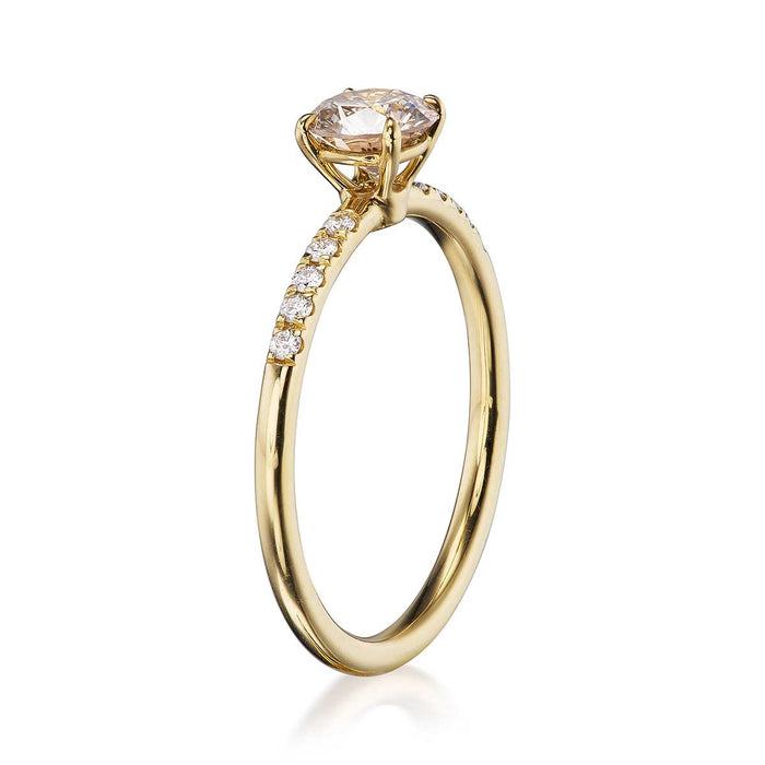 Petite Maiden Champagne Diamond Engagement Ring
