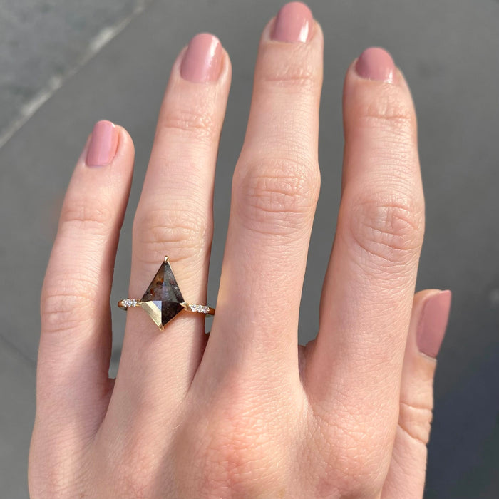 Roebling Salt & Pepper Diamond Engagement Ring