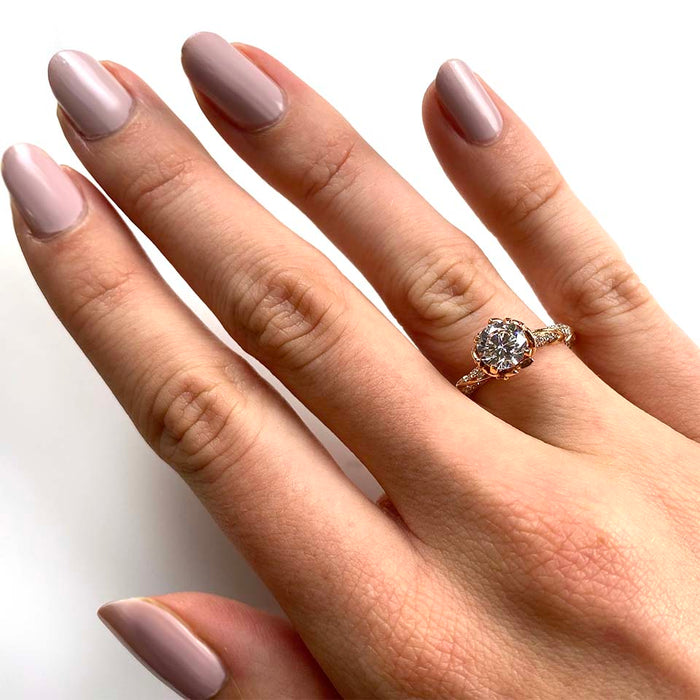 Floral & Vine Diamond Engagement Ring Setting