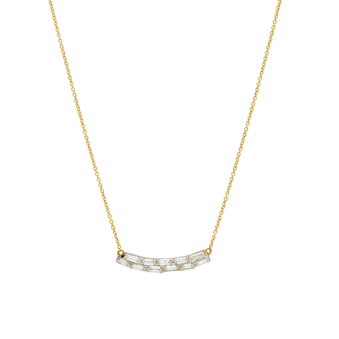 Diamond Baguette Bar Necklace
