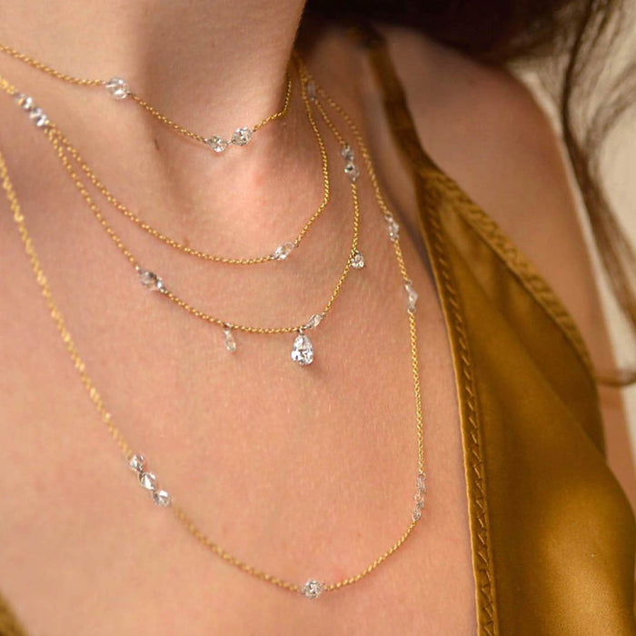 Multicut Diamond Dangle Necklace
