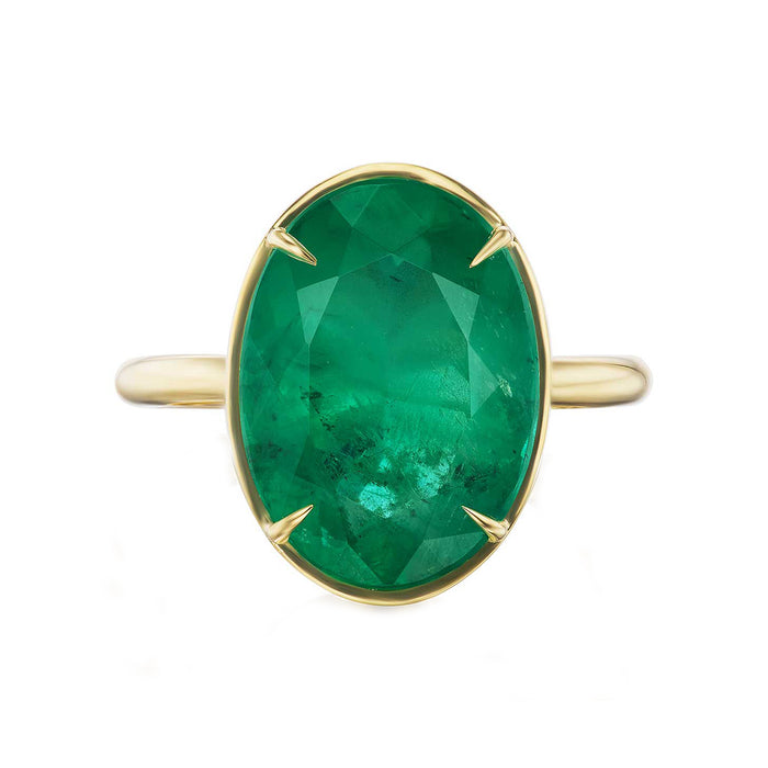 Oval Emerald Cleo Cocktail Ring