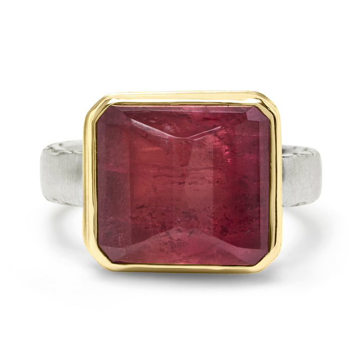Inverted Pink Tourmaline Cocktail Ring