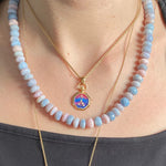 Lavender Opal Bead Strand Necklace