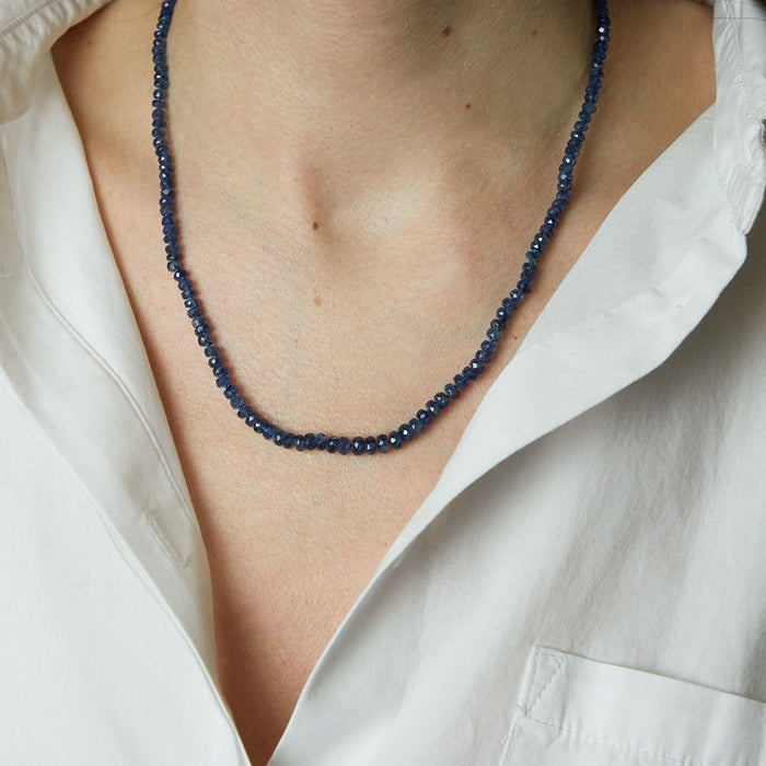 Sapphire Bead Strand Necklace